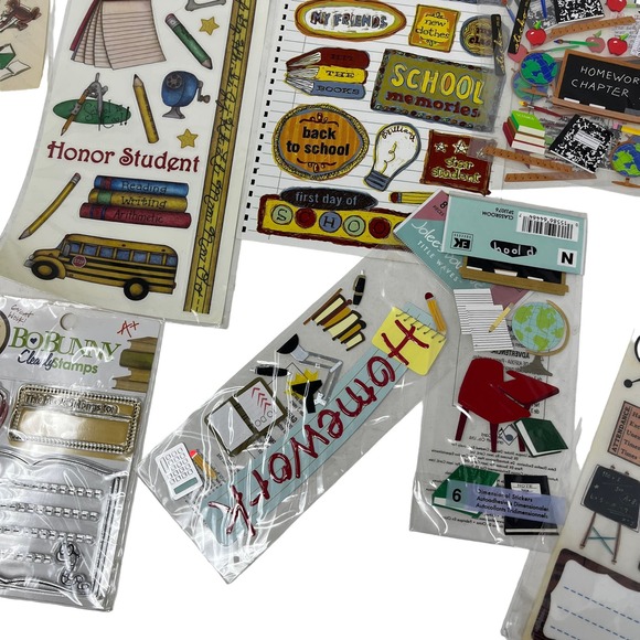NEW‎ Scrapbooking Stickers & Embellishments Lot School Themed Clear Stamps - Picture 4 of 6